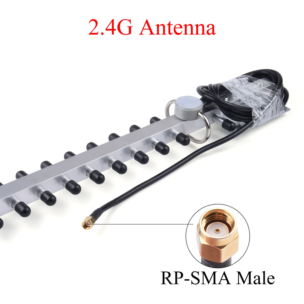 US 25dBi High Gain Dual-Band 4G/2.4G WiFi Yagi Antenna Compatible with RP-SMA/SMA Male Connectors Weatherproof with Cable