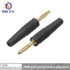 5PCS 2MM Banana Gold Plate Plugs Connectors mini Banana Plug For Banana Socket