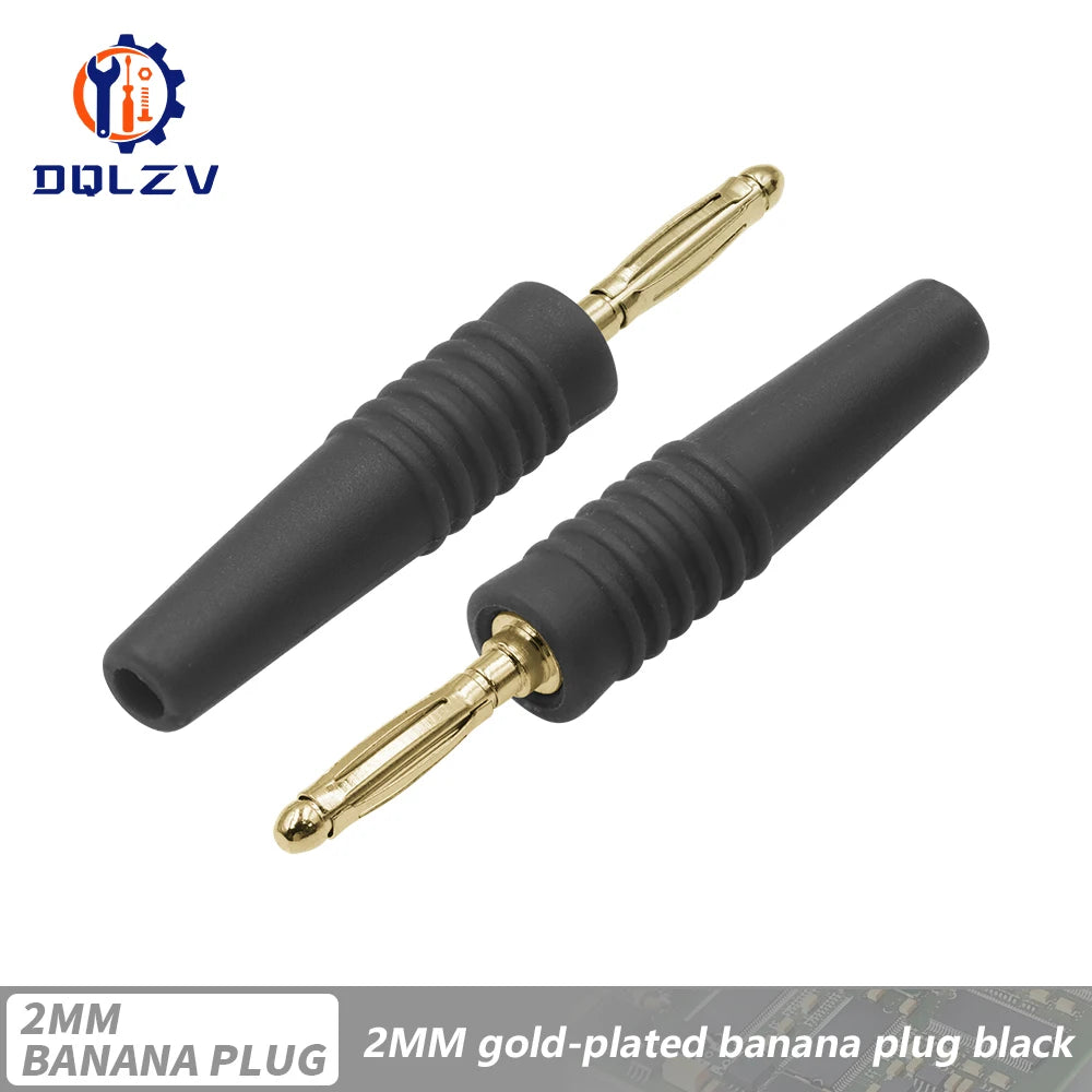 5PCS 2MM Banana Gold Plate Plugs Connectors mini Banana Plug For Banana Socket