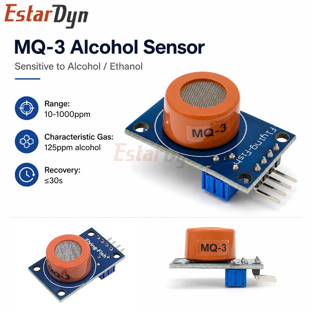 Estardyn MQ-2/MQ-3/MQ-7/MQ-135 Gas Sensor Module Smoke Methane LPG Leakage Detector for Smart Home Gas Alarm DIY Kit