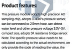 DC 3.3V/5V 0-40KPa Pressure Sensor Module with 2.5mm Soft Tube - Digital Liquid Water Level Controller Board for Arduino