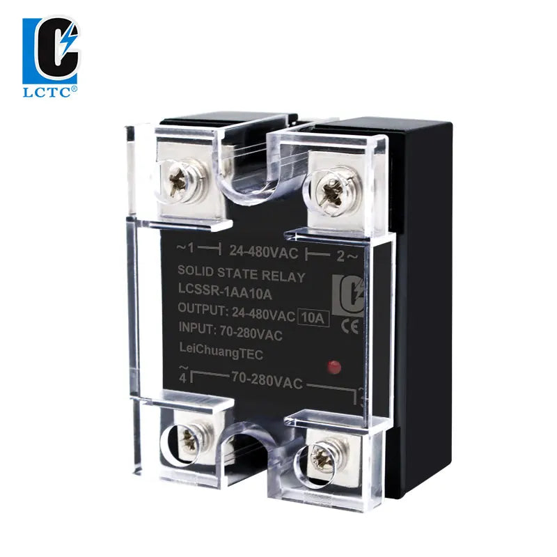 LCTC SSR Solid State Relay 10A 25A 40A 60A 80A 100A 120A 200A 240A Single Phase Control Relay DC TO AC DC TO DC AC TO AC 3-32VDC