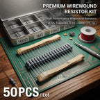 50pcs/1W Fusible Wirewound Resistor 5% Axial Through Hole 0.1R~680R 0.1R 0.15R  0.22R 0.47R 1R 4.7R 5.1R 10R 20R47R 51R 100R Ohm
