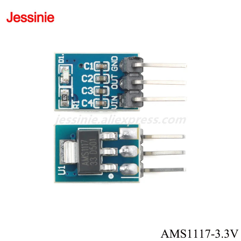 10Pcs/1pc AMS1117 3.3V 5V Power Module LDO Linear Regulator 800mA Direct Plug 3 Pin for Arduino
