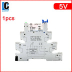 1PCS Slim Relay HF-41F 5V 12V 24V High Frequency Relay Base DIN Rail Relay 41F-5-ZS41F-12-ZS41F-24-ZS LED 6A