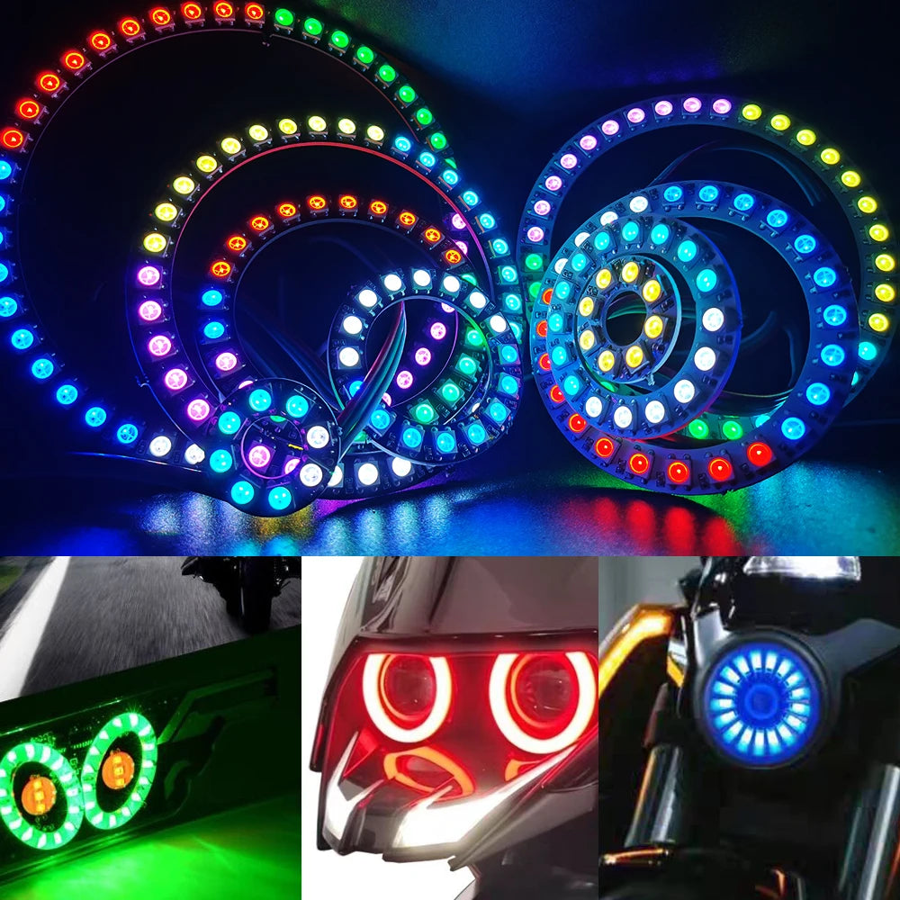 DC5V WS2812B DIY Led Ring Individually Addressable WS2812 IC Built-in 5050 RGB Round Modules Circle Arduino Light 8 To 148 Pixel