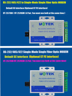 UOTEK Fiber Transceiver RS232 RS485 RS422 20KM SC Port RS-232 RS-485 RS-422 to Fibre-optical Converter UT-2577SM UT-2578SM