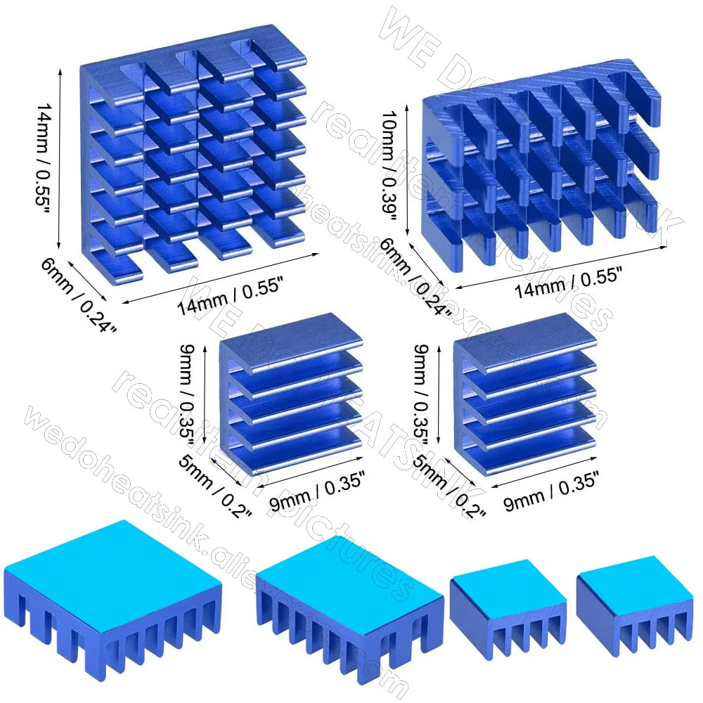 WE DO HEATSINK 4pcs/set Raspberry Pi 4 DIY Heat Sink Aluminum Heatsink Cooler Radiator Kit for Raspberry Pi 4B Heat Dissipation