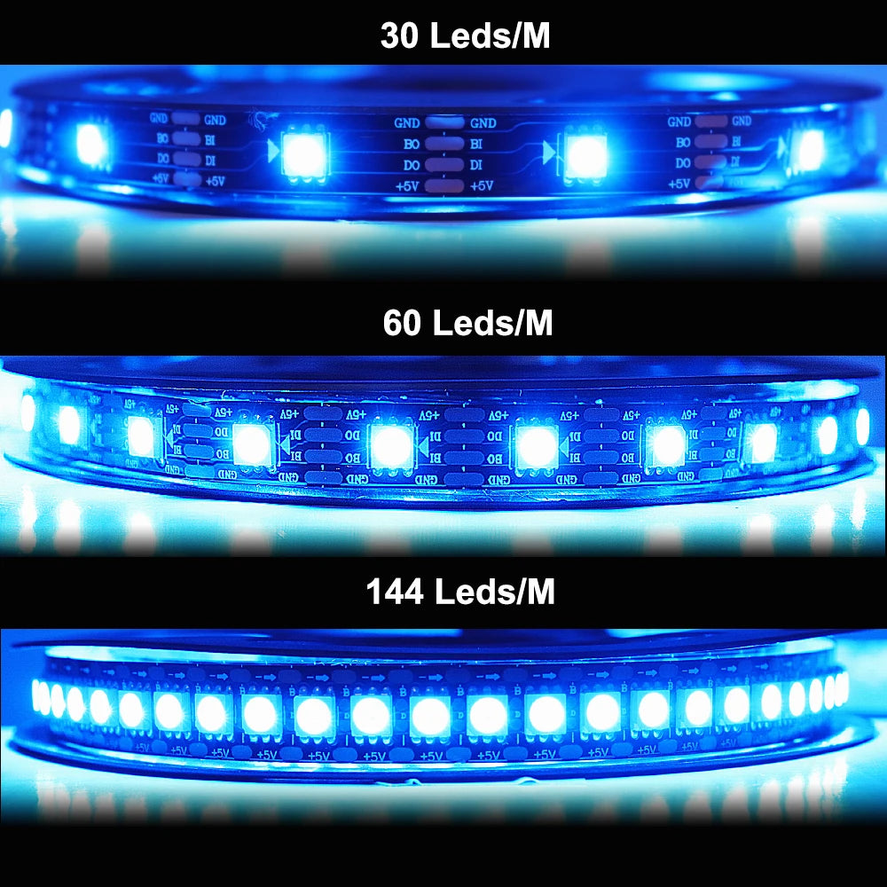 WS2812B WS2811 WS2815 RGBIC Pixel LED Strip Light Individually Addressable 30/60/144Leds/m Tape Rope Lighting WS2812 IP30/65/67