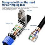 ZoeRax 1PCS RJ45 CAT8 CAT7 CAT6A Toolless Ethernet Cable Connector Shielded Network Cable Plug for 22~26AWG STP Lan Cable