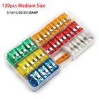 50/80/180pcs 5/10/15/20/30A Car Auto Small and Medium Blade Fuse Motorcycle Boat Truck Automotive Blade Fuse Assortment Set