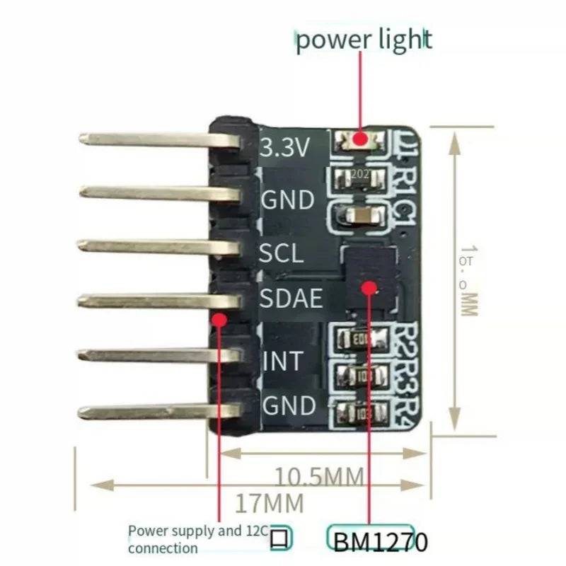 BMI270 module, 6-axis attitude sensor, inertial measurement unit, accelerometer, gyroscope