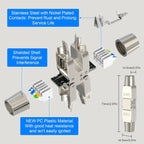 Cat7 Cat6a RJ45 LAN Extension Shielded Networking Plug LSA Network Cable Connector Tool-Free for Installation Cables Ethernet