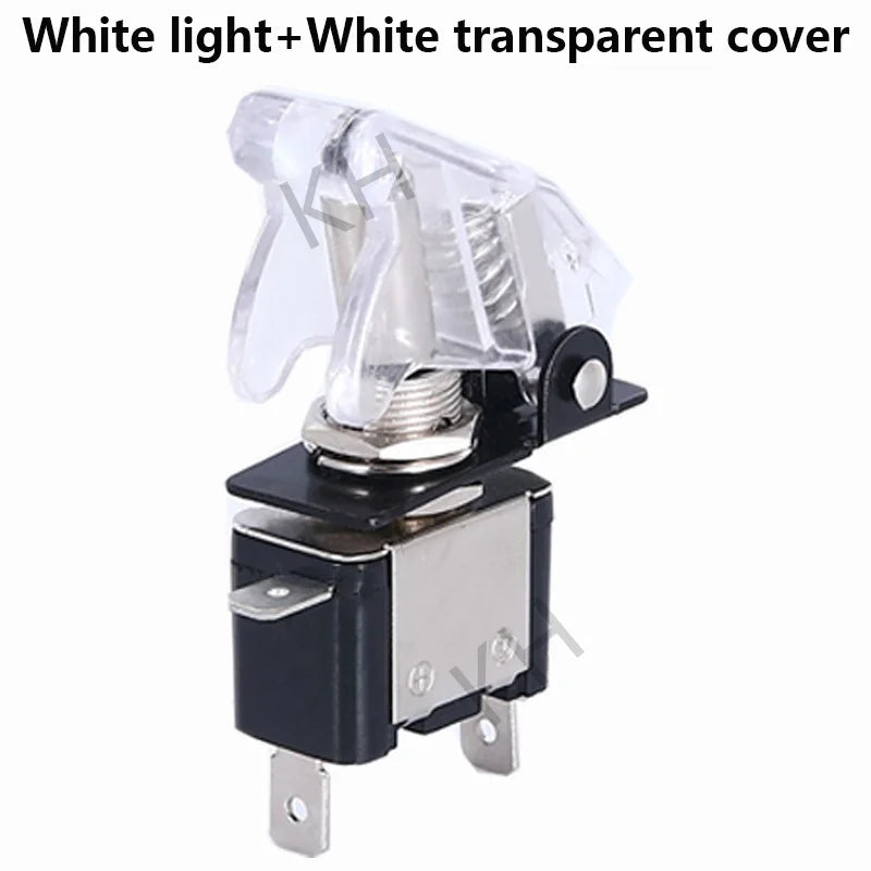 Auto Car Boat Truck Illuminated Led Toggle Switch With Safety Aircraft Flip Up Cover Guard 12V20A transparent