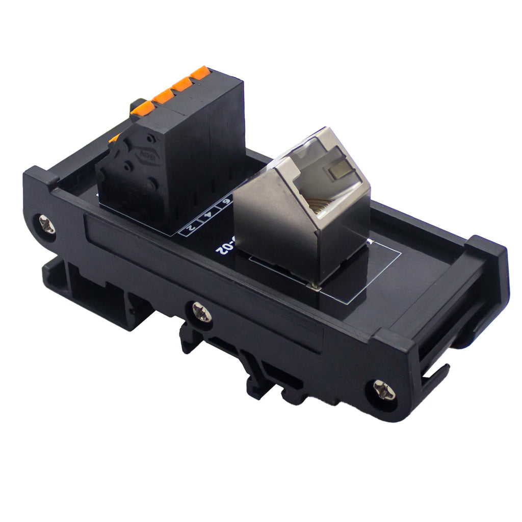 Quick Wiring  Din Rail Mounting Splitter Adapter RJ45 Female To Spring Termianl Block Module RJ45  Breakout Board
