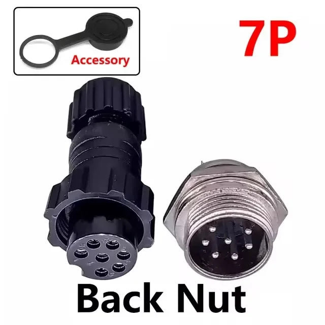 5/20Sets GX16 Aviation Connector M16 Waterproof Back Nut Docking Male&Female Plug And Socket 2/3/4pin 5pin 6pin 7pin 8pin 9pin