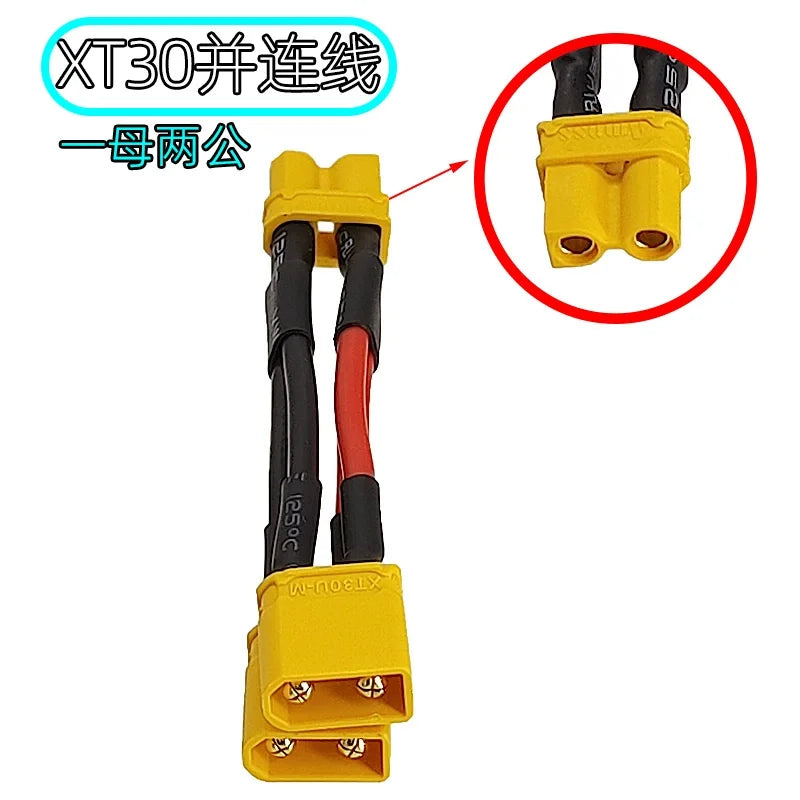 Y-type XT90 XT60 XT30 Lithium Battery Connector Cable 1 to 2 Parallel Line XT90 Male to Female Drone Power Charging Plug Wire