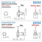 8 10 12 16 19 22mm high head small Waterproof Metal Push Button Switch LED Light Self-locking/Self-reset 3/6/12/24V