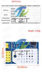 TZT DHT22 AM2302 Temperature Humidity Sensors Module ESP8266 WIFI interface Board ESP8266 ESP-01/01S Adapter Replace