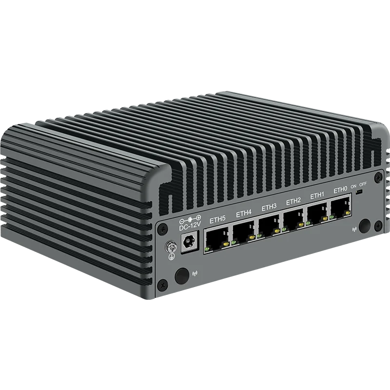 6 LAN 2.5G Firewall Router Intel 3 N355 N200 N150 N97 i226-V Fanless Mini PC DDR5 2xNVMe 1xSATA3.0 2xHD Type-C pfSense OPNsense