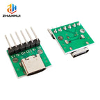 5/10/20Pcs USB 3.1 Type C 16 Pin to 6P 2.54mm Test PCB Board Adapter Connector Socket for Data Line Cable Transfer & Debugging