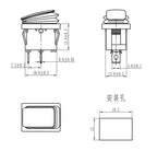 KCD1 12v 220v 30A waterproof 3pins toggle switch illuminated latching 4pins on off on emergency marine rocker switch