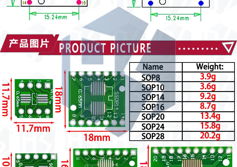 10PCS PCB Board Kit SMD Turn To DIP Adapter Converter Plate SOP MSOP SSOP TSSOP SOT23 8 10 14 16 20 28 SMT To DIP