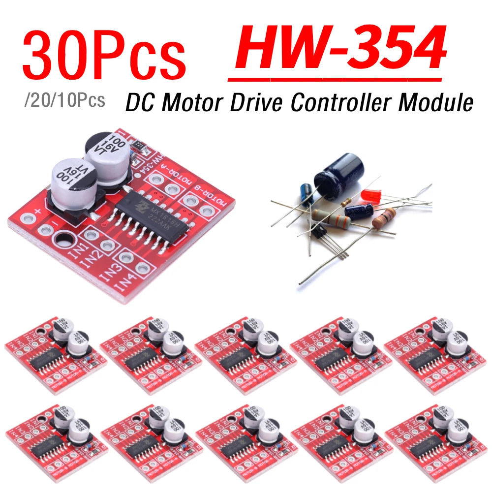 10/20/30Pcs L298N DC Motor Drive Controller Module PWM Speed Mini Stepping Motor Drive Board Dual H Bridge 2 Channel for Arduino