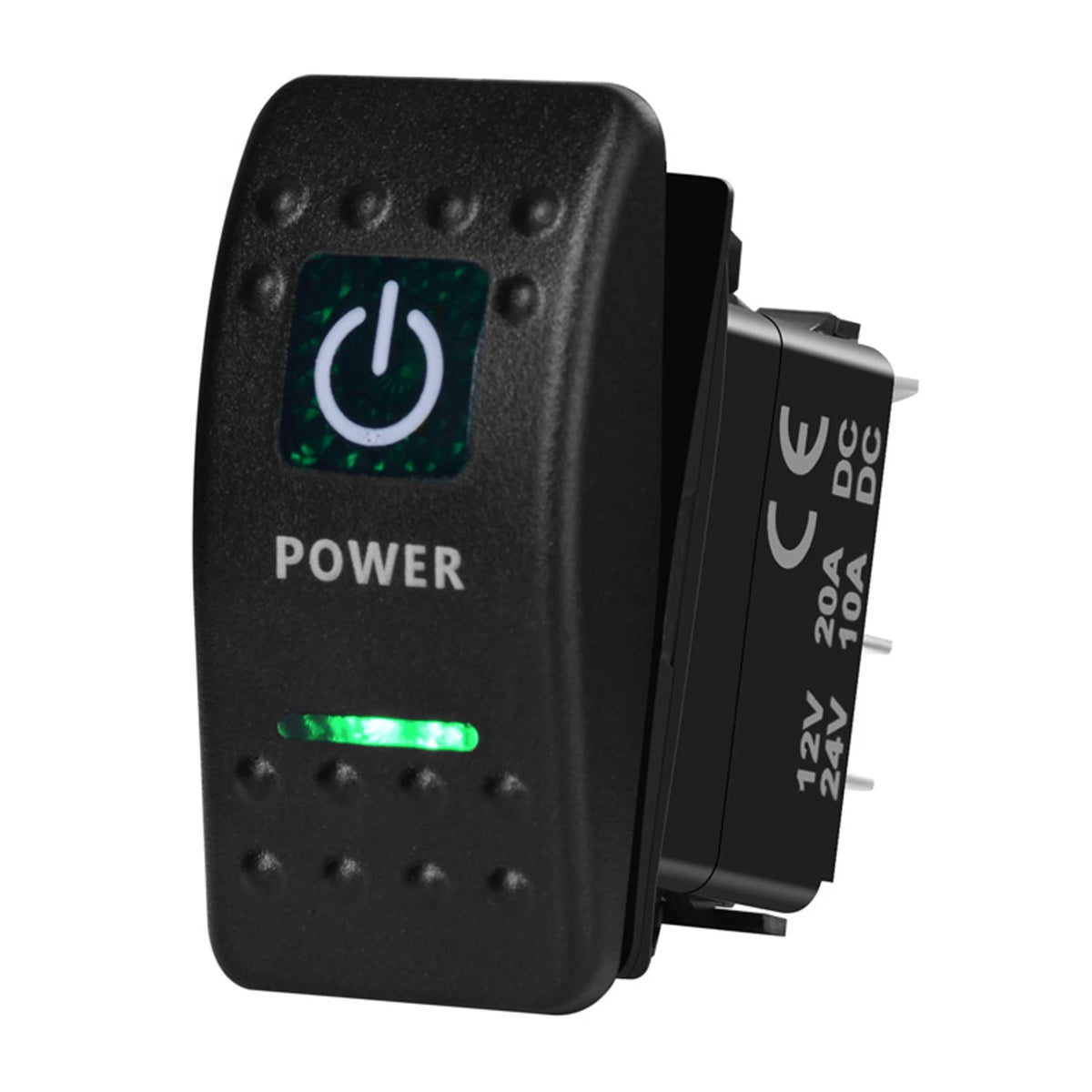 12V/24V Marine Rocker Switch Green LED SPST ON-OFF & DPDT ON-OFF-ON Momentary Toggle for 4x4 Off-Road RZR ATV ARB Carling Style