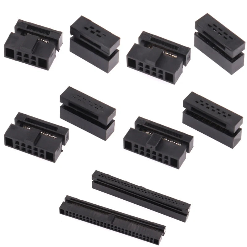 10Pcs/Lot 1.27mm Pitch FC Female Header Socket Cable Connector IDC 6P 8 10 12 14 16 20 24 26 30 34 40 50 Pin