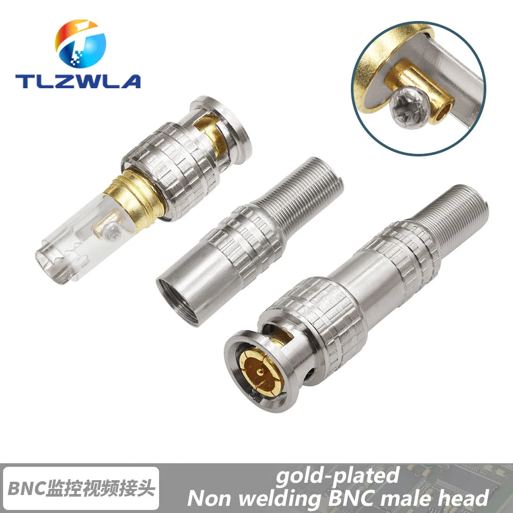 BNC Solderless Connector Q9 HD Video Oscilloscope Male Plug Welding Free 75-5 Ohm Monitoring Weldings Cable Connectors