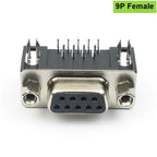 5pcs D-SUB 9 15 25 37 Pin Male Female PCB Connector With Set Screw Plug Socket Adapter Right Angle 2 Rows DB9 DB15 DB25 DB37