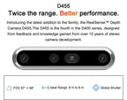 Intel RealSense Depth Camera Binocular D455 Inertial Measurement Unit 30fps RGB Resolution 1280x800 3D Sensing & Computer Vision