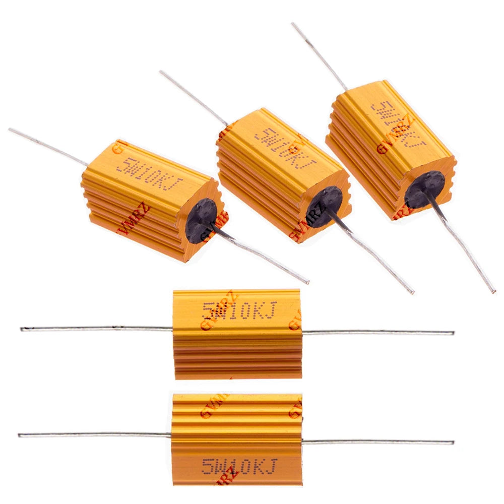 5W Aluminum Housing Power Resistor 0.1R 2.7R Wirewound Resistor Assorted Resistance Values for Electronic Projects 5R 6R 80R 1K