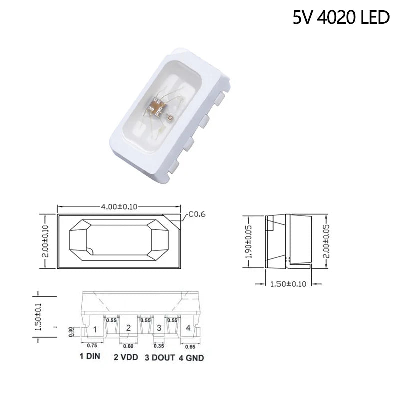 Ws2812b 5v Ws2812 5050 3528 4020 1204 1209 0807 2020 Mini Smd Led Chip Addressable Digital Pixel Rgb Full Color Led Diode Lamp