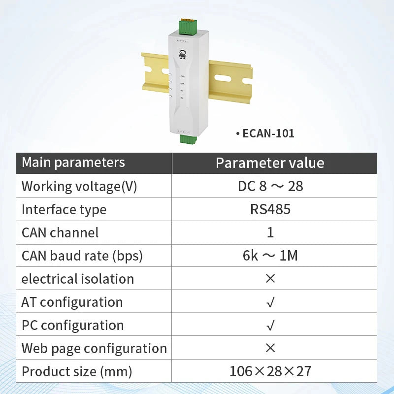 CAN Protocol Converter CAN to TTL/RS485/RS232/RS422/Ethernet/WiFi AT Command EBYTE ECAN Series Modbus TCP UDP