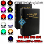 1200pcs SMD LED Sample Book 0402 0603 0805 1206 Red/Blue/Green/White/Yellow/Orange 24Values Light Emitting Diode Lamp Bead Kit