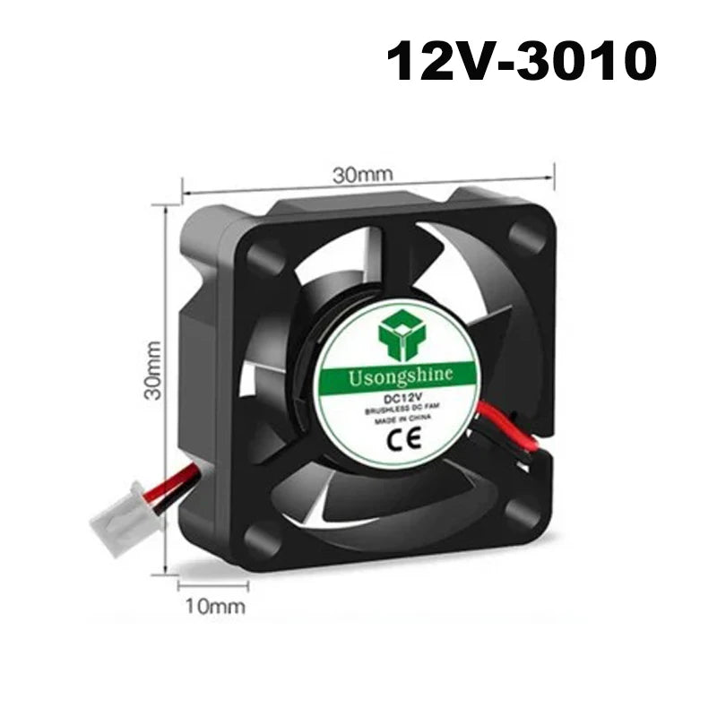 5010/4020/4010/3010 5V/12V/24V Cooling Turbo Fan Brushless 2Pin For 3D Printer Extruder DC Cooler Blower Part Plastic Fans