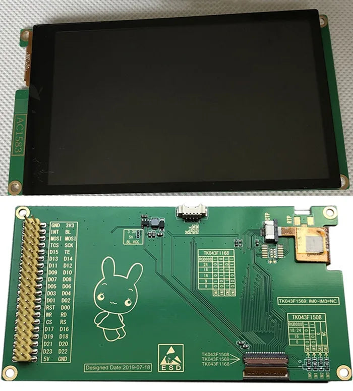 IPS 4.3 inch 16.7M TFT LCD Capacitive Touch Screen with Adapter Board HX8369A FT5216 Drive IC 480*800 RGB888/24Bit MCU Interface
