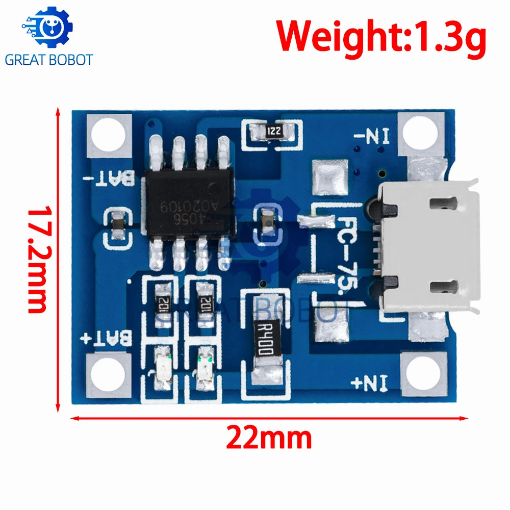 BS 1PCS USB 5V 1A TP4056 Lithium Battery Charger Module - Dual - Function Charging Board without Protection,1A Li - ion Batter