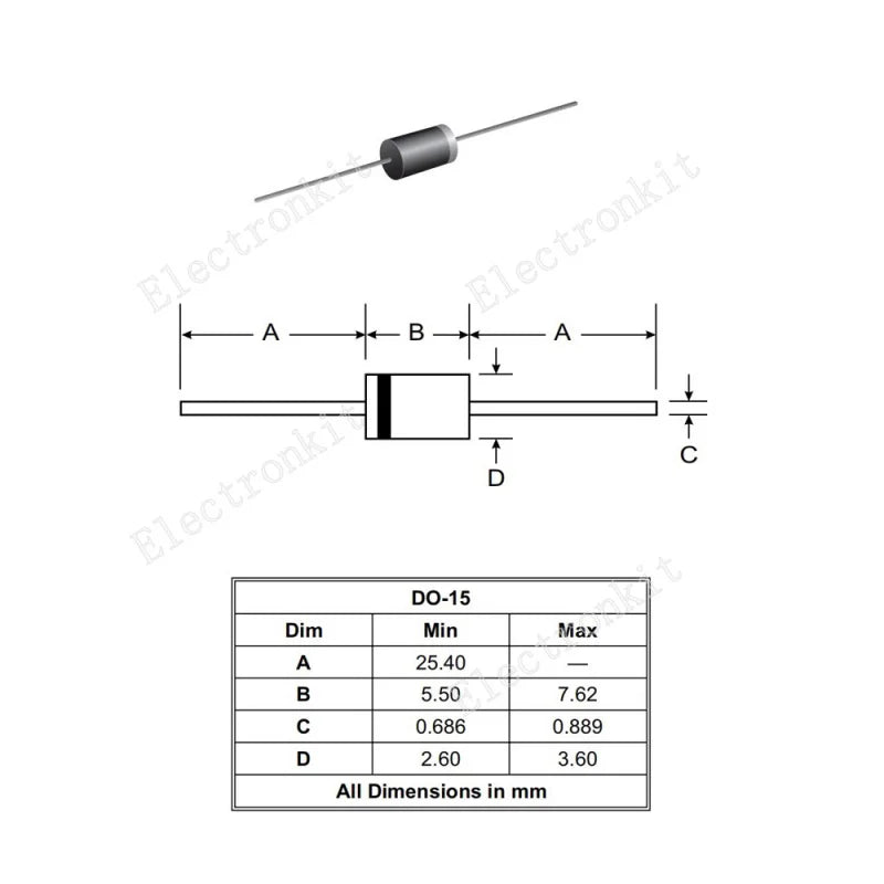 50pcs/lot Two Way TVS Diode DO-15 P6KE10CA P6KE12CA P6KE18CA P6KE22CA P6KE39CA P6KE47CA P6KE51CA P6KE75CA P6KE100CA P6KE220CA