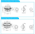 12mm 16mm 19mm 22mm Ultra Short Micro Stroke Stainless Steel Push Button Switch with LED Lamp Waterproof Self-reset/Momentary
