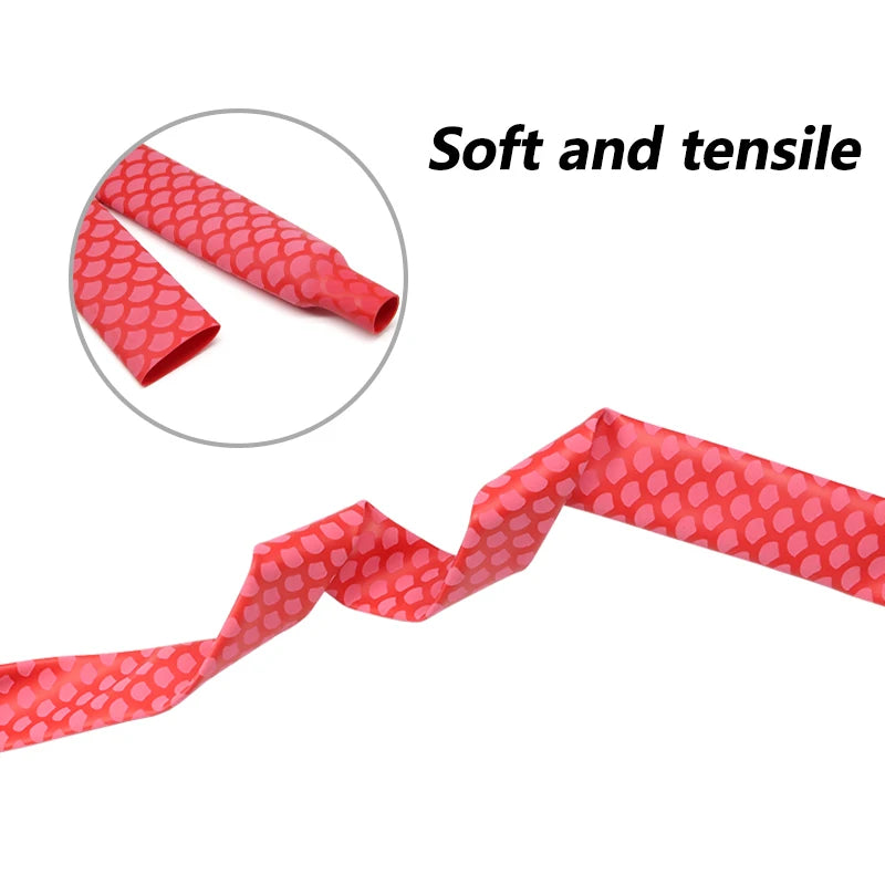 1m/pc﻿ Fish Scale Anti-slip Heat Shrink Tube Dia.15~45mm 2:1 Non-slip Handle Repair Electrical Cable Insulation Fishing Rod Wrap