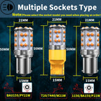 2pcs LED P21W 1156 BA15S PY21W BAU15S 3030 35SMD Bulb Canbus Free T20 7440 W21W Lamp For Car Turn Signal Light Backlight Orange
