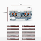 10Pcs PT2.5 QUATTRO Push-In Spring 4-Conductor Strip Plug 12AWG PT2.5 Wire Electrical Connector Din Rail Terminal Block PT2.5-QU