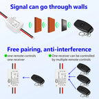 433Mhz Wireless Remote Control Switch DC 6V 12V 24V 30V 36V 10A Mini RF Relay Receiver,50m Transmitter for Pumps Light LED Fan
