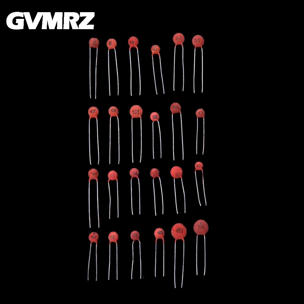 1200PCS 24Values 2pF-100nF 50V Ceramic Capacitors Through-hole Ceramic Capacitors
