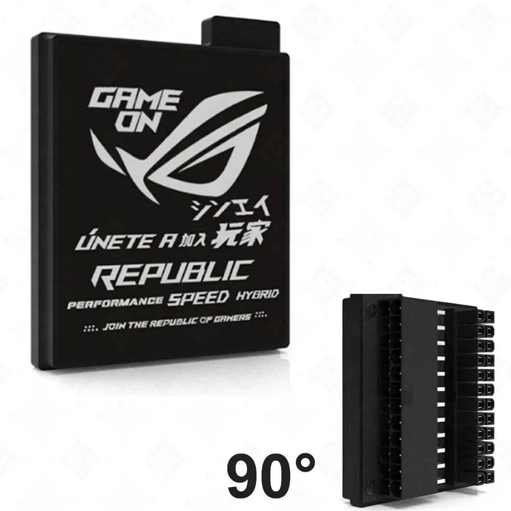 Motherboard 24PIN Custom Image Converter Lighting Power Supply 24P To 90/180 Degree MOBO Adapter Connector Steering Head MOD