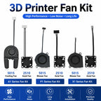 5015 Cooling Fan for Lab A1 A1mini Hotend Fan with Cable Rapid Cooler Fan 2510 Axial Fan Kit for X1 X1C P1P P1S 3D Printer Parts