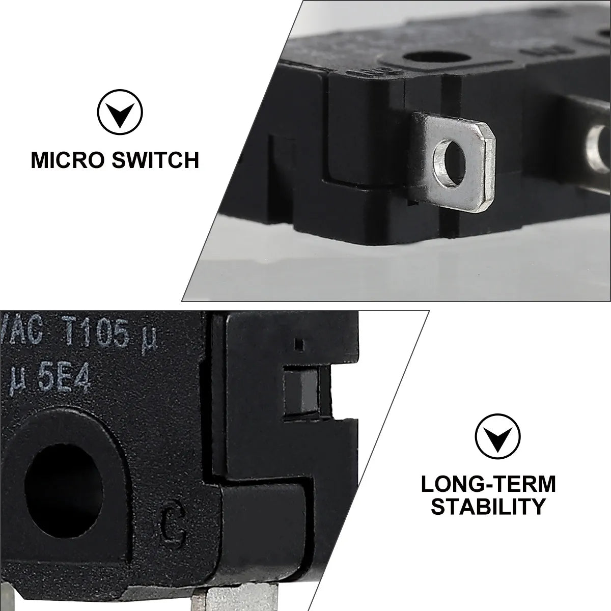 10Pcs 10A Micro Switch Hinge Lever Type Micro Limit Switch High Stability Reusable Industrial Grade Electronic